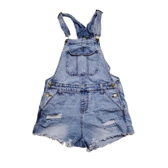 Wild Fable Denim Distressed Overalls - Picture 1 of 8